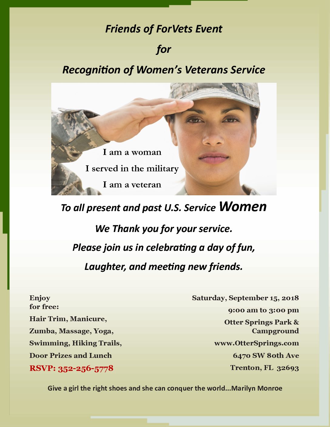 Women Veteran Retreat – Sept. 15th 2018, 9am-3pm