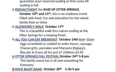 OCTOBER AT OTTER SPRINGS