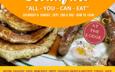 All you can eat breakfast, Sept. 2nd & 3rd
