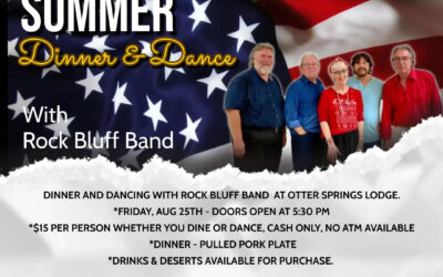 Dinner & Dancing with Rock Bluff Band Aug. 25th